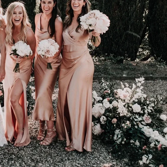 Shona Joy La Lune Satin Dress in Desert Rose - Picture 6 of 6